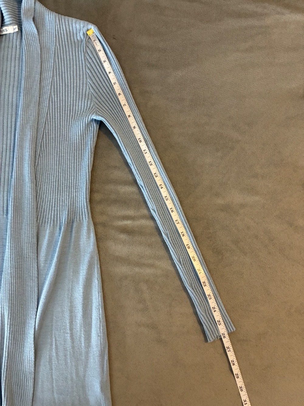 Baby Blue Open Front Knit Lightweight Cardigan - Picture 7 of 9